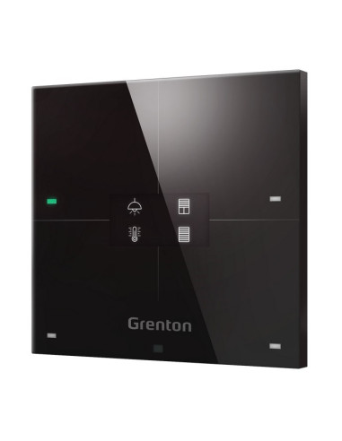 Smart Panel Grenton / 4 Pola Dotykowe / Wyświetlacz Oled / Wi-Fi / Czarny Szklany Front