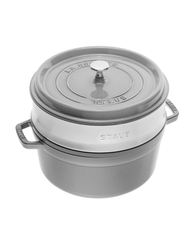 Garnek Żeliwny Okrągły Z Wkładem Staub La Cocotte 40508-819-0 - 3.8 Ltr. Grafitowy