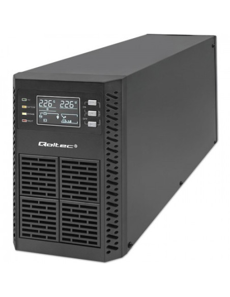 Qoltec 52281 Zasilacz Ups Podwójnej Konwersji (Online) 2 Kva 2000 W 3 X Gniazdo Sieciowe
