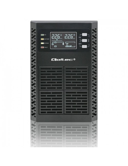 Qoltec 52281 Zasilacz Ups Podwójnej Konwersji (Online) 2 Kva 2000 W 3 X Gniazdo Sieciowe