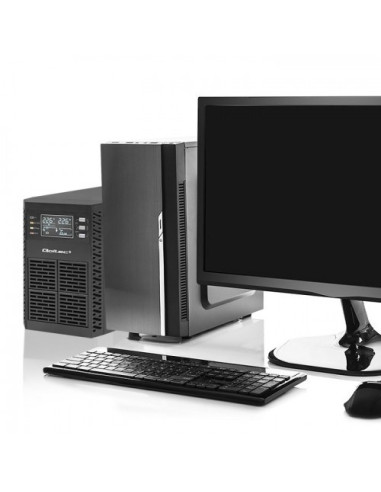 Qoltec 52281 Zasilacz Ups Podwójnej Konwersji (Online) 2 Kva 2000 W 3 X Gniazdo Sieciowe