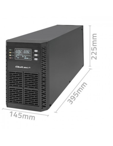 Qoltec 52281 Zasilacz Ups Podwójnej Konwersji (Online) 2 Kva 2000 W 3 X Gniazdo Sieciowe