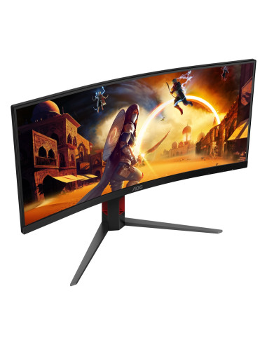 Monitor Aoc Cu34G4 34" Szybkie Va Uwqhd 21:9 180 Hz 1 Ms 3440 X 1440 Pikseli 300 Cd/M2 Ilość Portów Hdmi: 2 Czarny