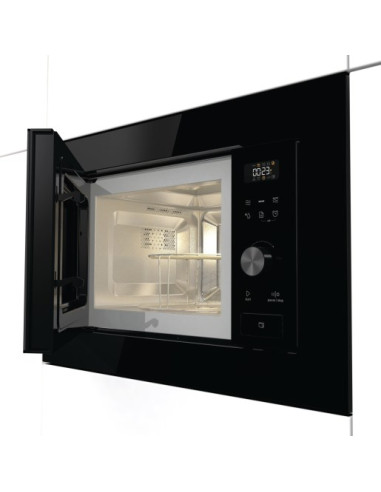 Czarna Mikrofalówka Gorenje Bm201Ag1Bg, Z Grillem, Wbudowana, 20 L, 800 W