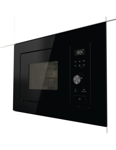 Czarna Mikrofalówka Gorenje Bm201Ag1Bg, Z Grillem, Wbudowana, 20 L, 800 W