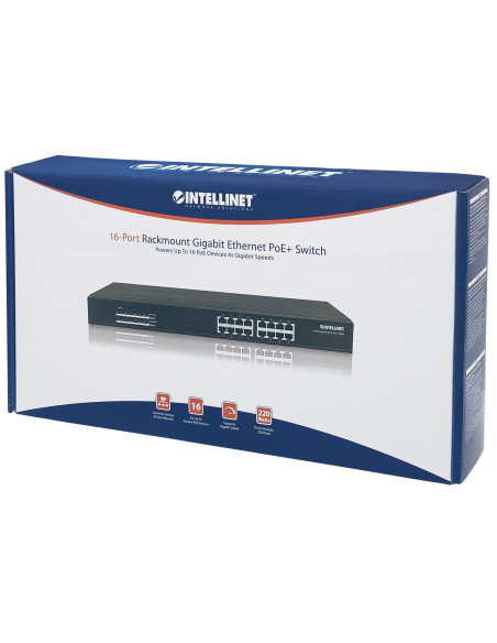 Switch Gigabit 16X 1000Mbps Rj45 Poe/Poe+ 220W Rack 19