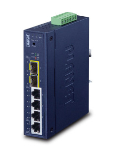 Planet Industrial L2/L4 4-Port Zarządzany L2/L4 Gigabit Ethernet (10/100/1000) Niebieski
