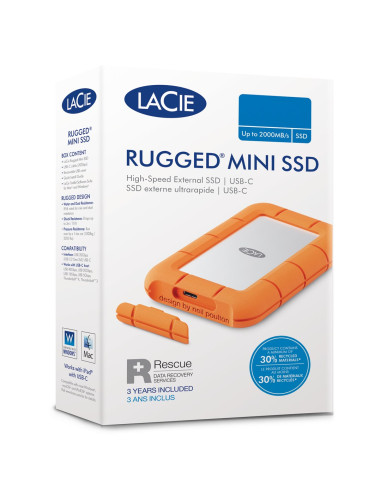 Lacie Rugged Mini Zewnętrzny Dysk Twarde 5 Tb 3.2 Gen 1 (3.1 Gen 1) Pomarańczowy