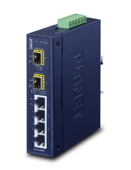 Planet Igs-620Tf Łącza Sieciowe Nie Zarządzany Gigabit Ethernet (10/100/1000) Niebieski