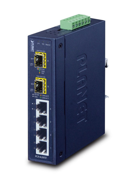 Planet Igs-620Tf Łącza Sieciowe Nie Zarządzany Gigabit Ethernet (10/100/1000) Niebieski