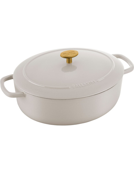Garnek Żeliwny Owalny Ballarini Bellamonte - 5.5 Ltr, Kość Słoniowa