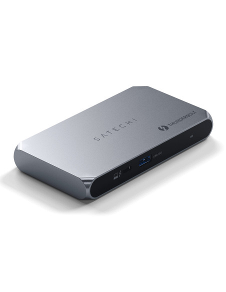 Satechi Thunderbolt 4 Slim Hub Pro - Hub Usb-C (Port Dc 20V, Usb 3.2 Gen 2 Data Port, 3X Port Thunderbolt 4) (Space Gray)