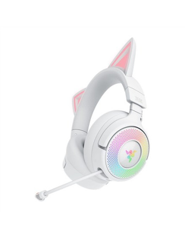 Zestaw Słuchawkowy Razer Kraken Kitty V3 Pro Bluetooth Nauszne Mikrofon Bezprzewodowy Biały