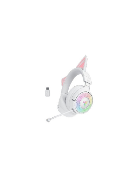 Zestaw Słuchawkowy Razer Kraken Kitty V3 Pro Bluetooth Nauszne Mikrofon Bezprzewodowy Biały