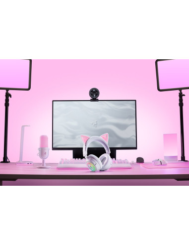 Zestaw Słuchawkowy Razer Kraken Kitty V3 Pro Bluetooth Nauszne Mikrofon Bezprzewodowy Biały