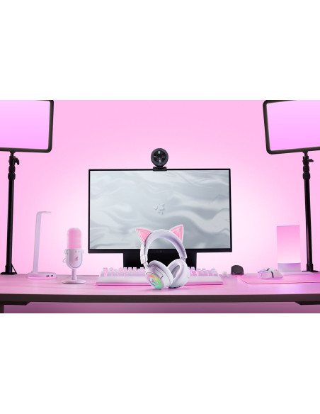 Zestaw Słuchawkowy Razer Kraken Kitty V3 Pro Bluetooth Nauszne Mikrofon Bezprzewodowy Biały