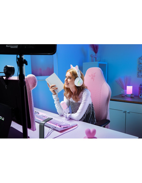 Zestaw Słuchawkowy Razer Kraken Kitty V3 Pro Bluetooth Nauszne Mikrofon Bezprzewodowy Biały
