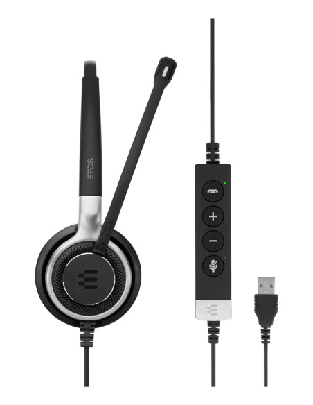 Epos Impact Sc 660 Usb Ml Zestaw Słuchawkowy Przewodowa Opaska Na Głowę Połączenia/Muzyka Usb Typu-A Czarny, Srebrny