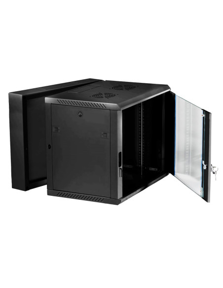 Extralink Szafa Rack 12U 600X600 Azh Czarna Montowana Na Ścianie, Dwusekcyjna