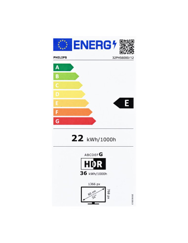 Telewizor Philips 32Phs6000/12 Led 32'' Hd Ready Titan Os Dolby Audio Dvb-T2 Czarny