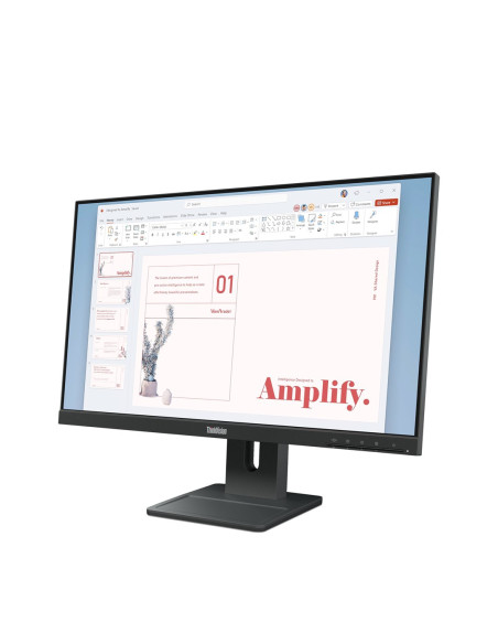 Lenovo Thinkvision E24-40 Monitor 23,8" Ips 16:9 100 Hz 4 Ms 1920X1080 250 Cd/M2 1 Hdmi Krucza Czerń Gwarancja 36 Miesięcy