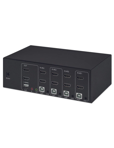 Przełącznik Kvm Hdmi/Usb 4X1 Dual-Monitor Video 4K*30Hz