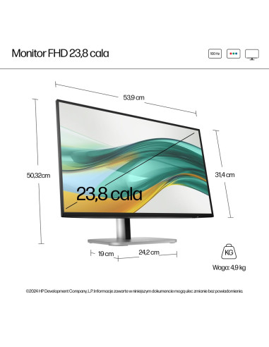 Monitor Hp Led 23,8” S5 Pro 524Pf (9D9L6Ut)
