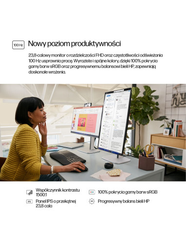Monitor Hp Led 23,8” S5 Pro 524Pf (9D9L6Ut)