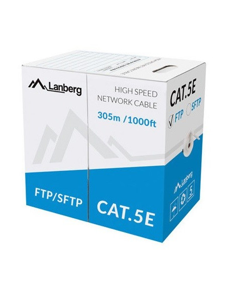 Lanberg Lcs5-11Cu-0305-S Kabel Sieciowy Szary 305 M Cat5E S/Ftp (S-Stp)