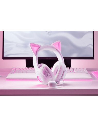 Zestaw Słuchawkowy Razer Kraken Kitty V2 Przewodowe Nauszne Z Mikrofonem I Redukcją Szumów Biały