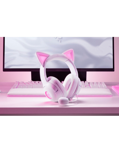 Zestaw Słuchawkowy Razer Kraken Kitty V2 Przewodowe Nauszne Z Mikrofonem I Redukcją Szumów Biały