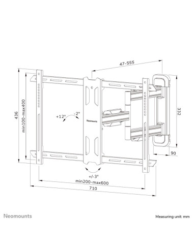Neomounts Wl40S-850Bl16 Uchwyt Do Telewizorów 177,8 Cm (70") Czarny