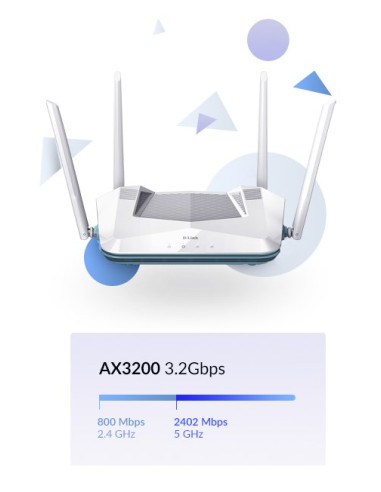 D-Link R32/E Router Bezprzewodowy Gigabit Ethernet Dual-Band (2.4 Ghz/5 Ghz) Biały