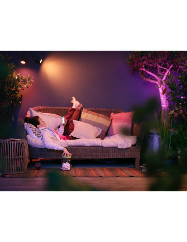 Hue Lily Czarny Reflektor Ogrodowy Led 8W 2000-6500K 600Lm Rgb Wca Ip65 Aluminium