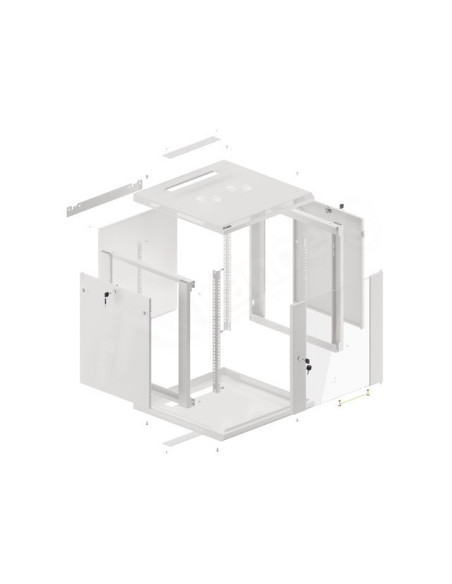 Lanberg Wf01-6612-10S Stojak 12U Szafa Wisząca Szary