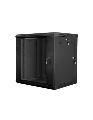 Szafa Instalacyjna Rack Wisząca Dwusekcyjna 19" 12U 600X600 Czarna Lanberg (Flat Pack)