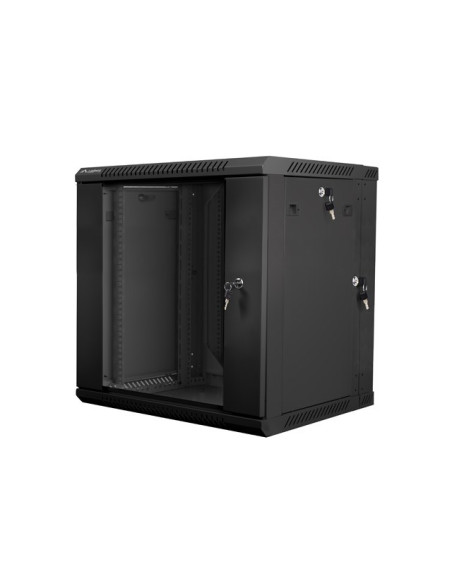 Szafa Instalacyjna Rack Wisząca Dwusekcyjna 19" 12U 600X600 Czarna Lanberg (Flat Pack)