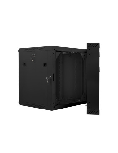 Szafa Instalacyjna Rack Wisząca Dwusekcyjna 19" 12U 600X600 Czarna Lanberg (Flat Pack)
