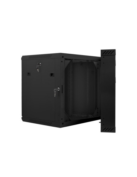 Szafa Instalacyjna Rack Wisząca Dwusekcyjna 19" 12U 600X600 Czarna Lanberg (Flat Pack)