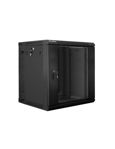 Szafa Instalacyjna Rack Wisząca Dwusekcyjna 19" 12U 600X600 Czarna Lanberg (Flat Pack)