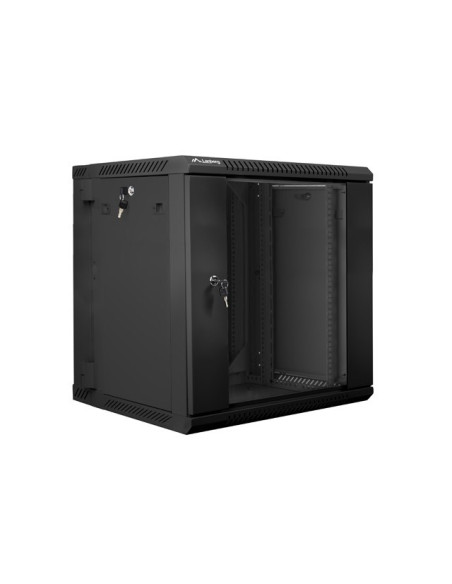 Szafa Instalacyjna Rack Wisząca Dwusekcyjna 19" 12U 600X600 Czarna Lanberg (Flat Pack)