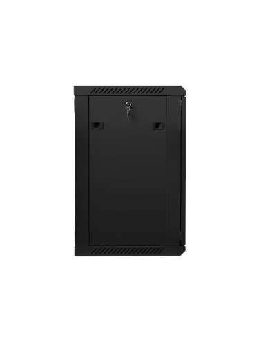 Lanberg Szafa Rack 19 Cali Wall-Mount 15U/600X450 V2 Czarna, Drzwi Szklane