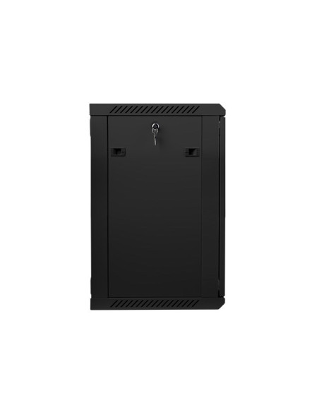 Lanberg Szafa Rack 19 Cali Wall-Mount 15U/600X450 V2 Czarna, Drzwi Szklane