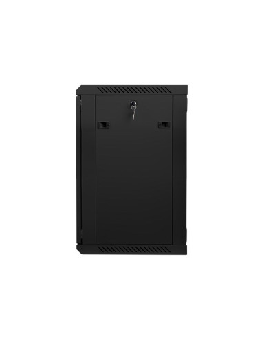 Lanberg Szafa Rack 19 Cali Wall-Mount 15U/600X450 V2 Czarna, Drzwi Szklane