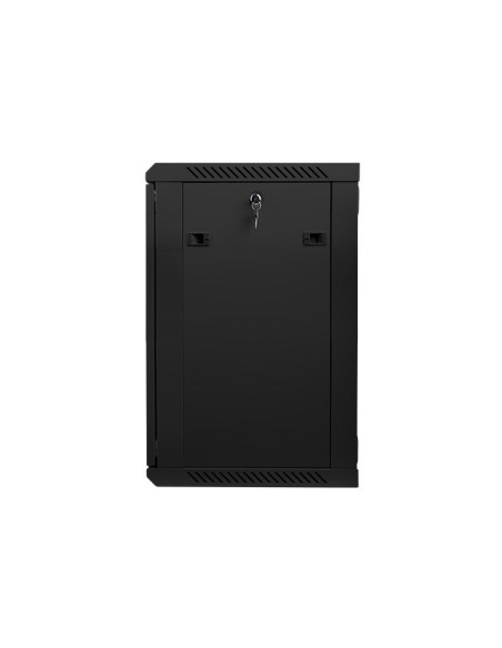 Lanberg Szafa Rack 19 Cali Wall-Mount 15U/600X450 V2 Czarna, Drzwi Szklane