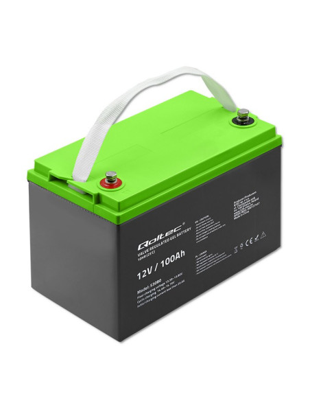 Qoltec Akumulator Żelowy | 12V | 100Ah | Gel | 29.3Kg