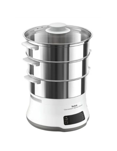 Tefal Convenient Series Deluxe Vc502D Szybkowar Parowy 3 Kosz. Blat 900 W Stal Nierdzewna, Biały