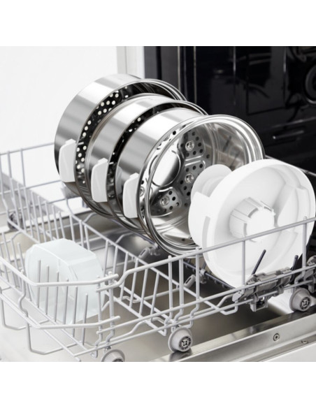 Tefal Convenient Series Deluxe Vc502D Szybkowar Parowy 3 Kosz. Blat 900 W Stal Nierdzewna, Biały