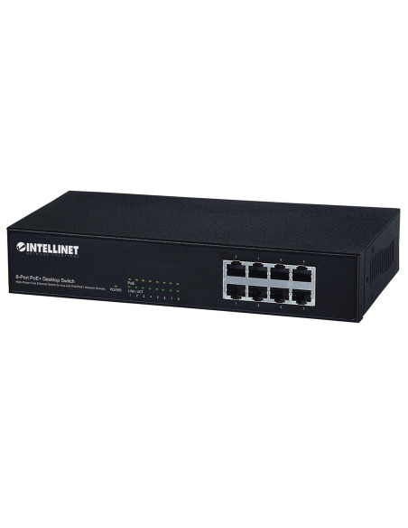 Intellinet 560764 Łącza Sieciowe Fast Ethernet (10/100) Obsługa Poe Czarny