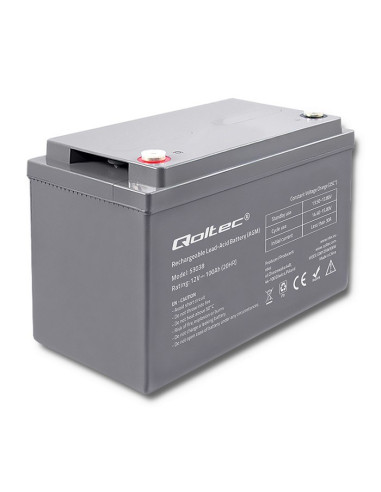Qoltec Akumulator Agm  | 12V | 100Ah | Max 1200A | 28.1Kg